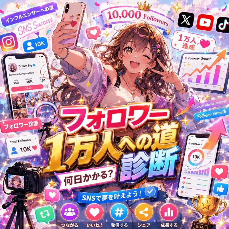 フォロワー1万人への道診断 - 何日かかる？