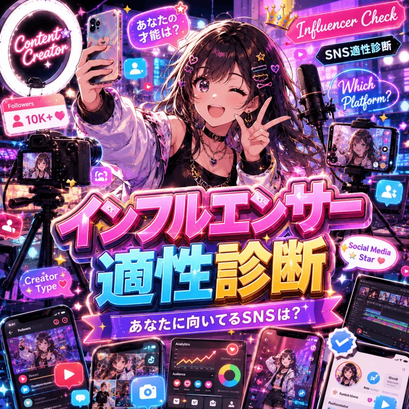 インフルエンサー適性診断 - あなたに向いてるSNSは？