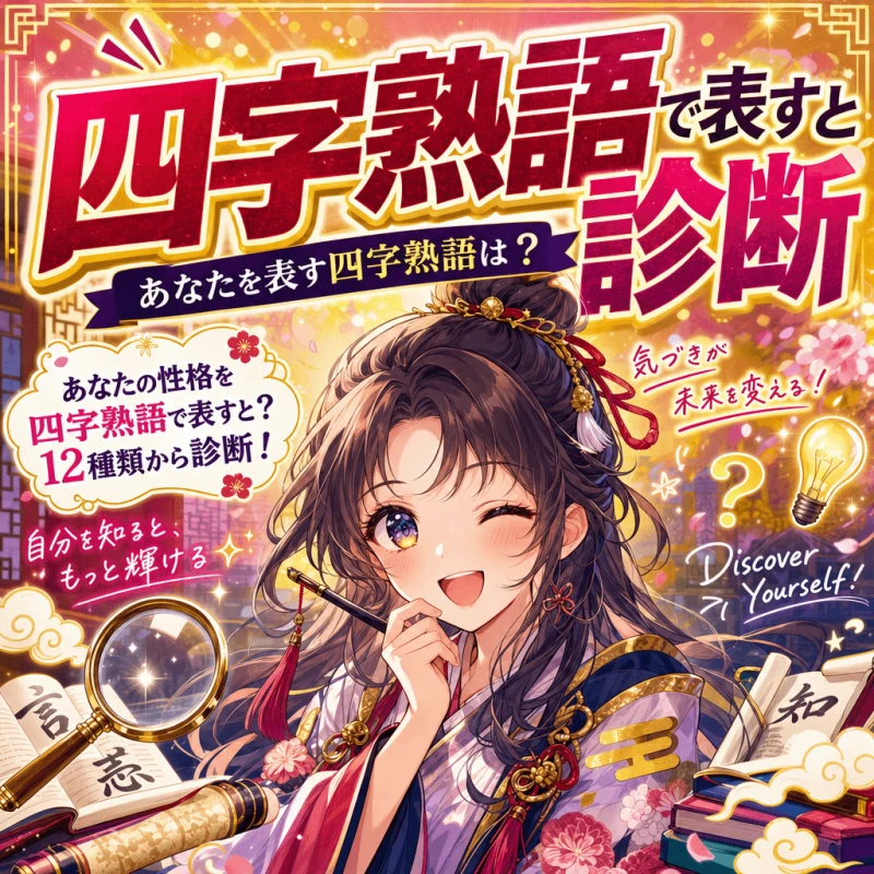 四字熟語で表すと診断 - あなたを表す四字熟語は？